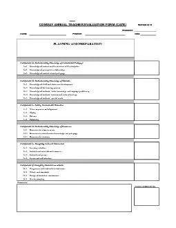 CONWAY ANNUAL TEACHER EVALUATION FORM (CATE)