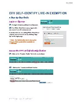 EVV SELFIDENTIFY LIVEIN EXEMPTION  A StepStep GuideLogin or Sign upNav