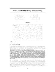 Sparse Manifold Clustering and Embedding Ehsan Elhamif