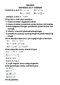PRIPREMA ZA IV PISMENI