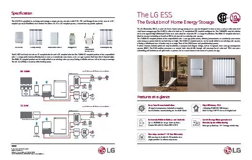 PDF-The LG ESS The Evolution of Home Energy StorageThe LG Electronics ESS