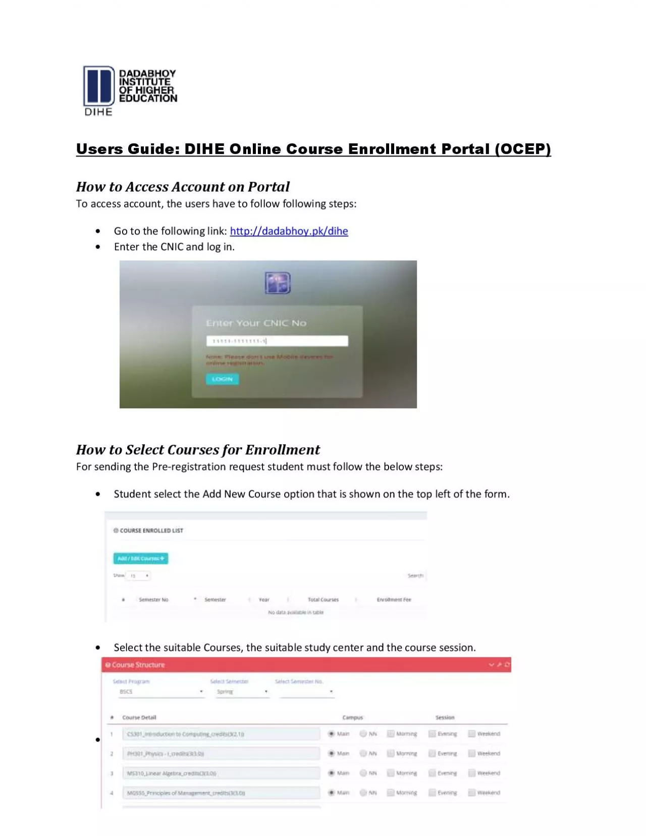 PDF-Online Course Enrollment Portal (OCEP)