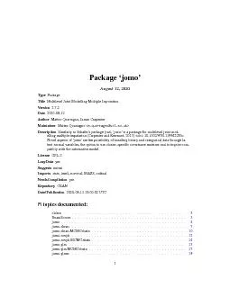 Package`jomo'August12,2020TypePackageTitleMultilevelJointModellingMult