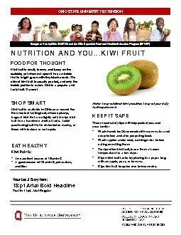 OHIO STATE UNIVERSITY EXTENSIONNUTRITIONKIWI FRUITFOOD FOR THOUGHTHEAT