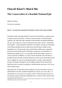 The Consecration of a Kurdish National Epic