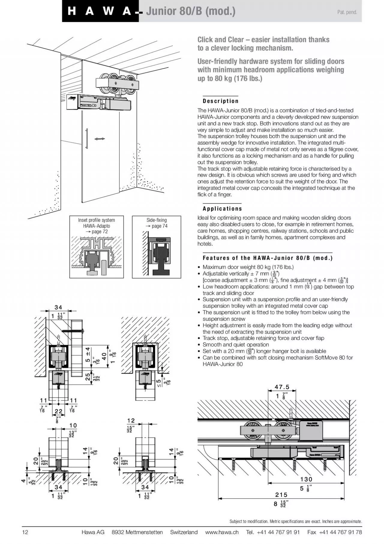 PDF-Hawa AG 8932 Mettmenstetten Switzerland www.hawa.ch Te