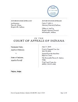   Court of Appeals of IndianaOpinion2920June 17, 2019Pag