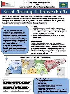 Rural Planning Initiative (RuPI)Purpose :This program is intended to h