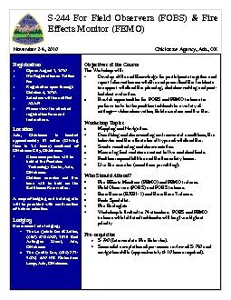 244 For Field Observers (FOBS) & Fire