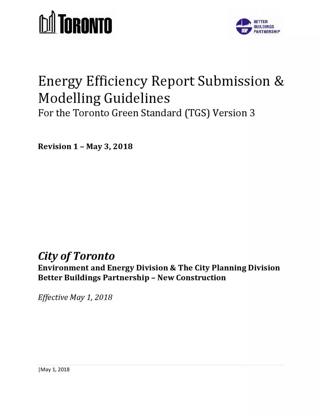 PDF-Energy Efficiency Report Submission & Modeling GuidelinesFor the Toron