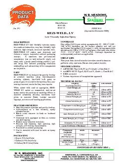 REZI-WELD LV low viscosity injection epoxy  is a moisture insensitive,