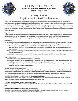County of Yuba  Requirements for Rural Fire Protection These regulatio