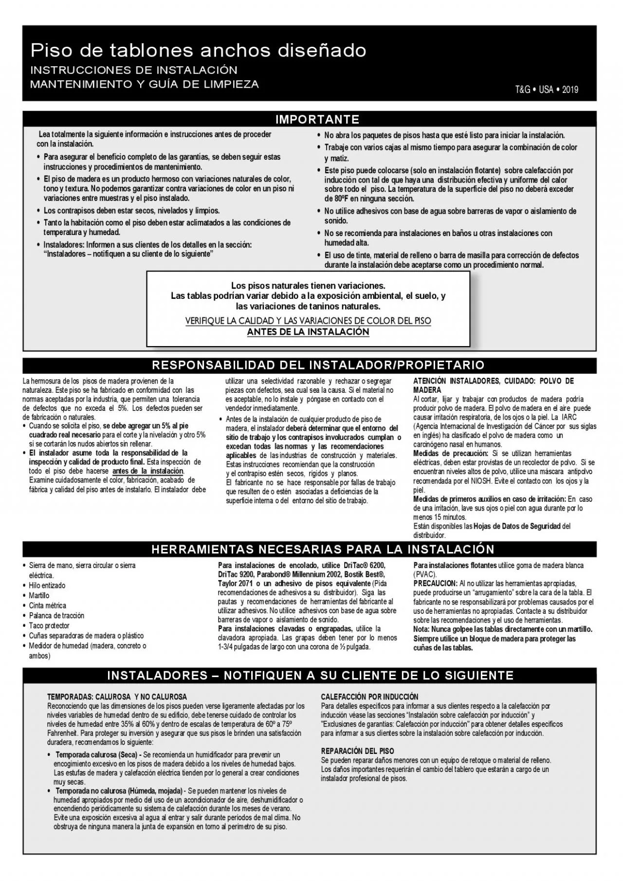 PDF-Lea totalmente la siguiente información e instrucciones antes de proc