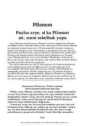 ������Paulus arye, Pilemon ati, 