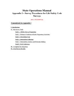 State Operations ManualAppendix I Survey Procedures for Life Safety Co