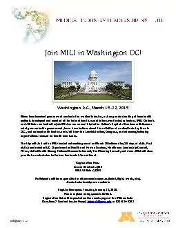 Join MILI inWashington DC!Washington D, March 19