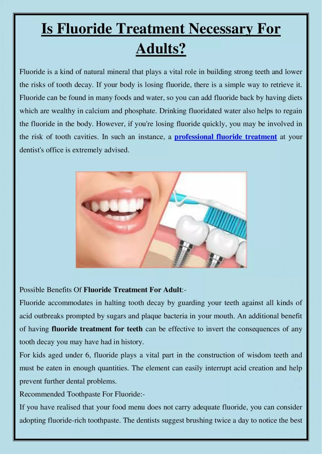 PDF-Is Fluoride Treatment Necessary For Adults?