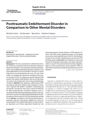 Posttraumatic embitterment disorder in comparision to other mental disorders