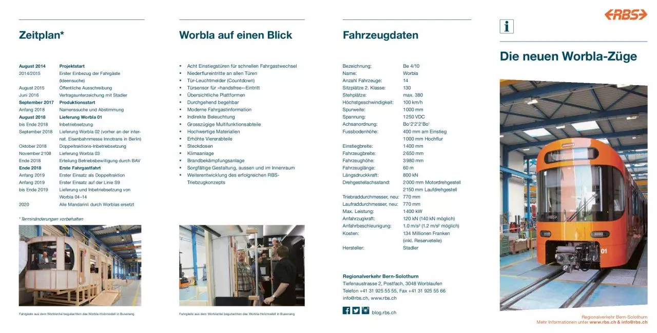 PDF-Regionalverkehr Bern-SolothurnTiefenaustrasse 2, Postfach, 3048 Worbla