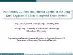 Institutions,Culture,andHumanCapitalintheLongRun:LegaciesofChina'sImpe