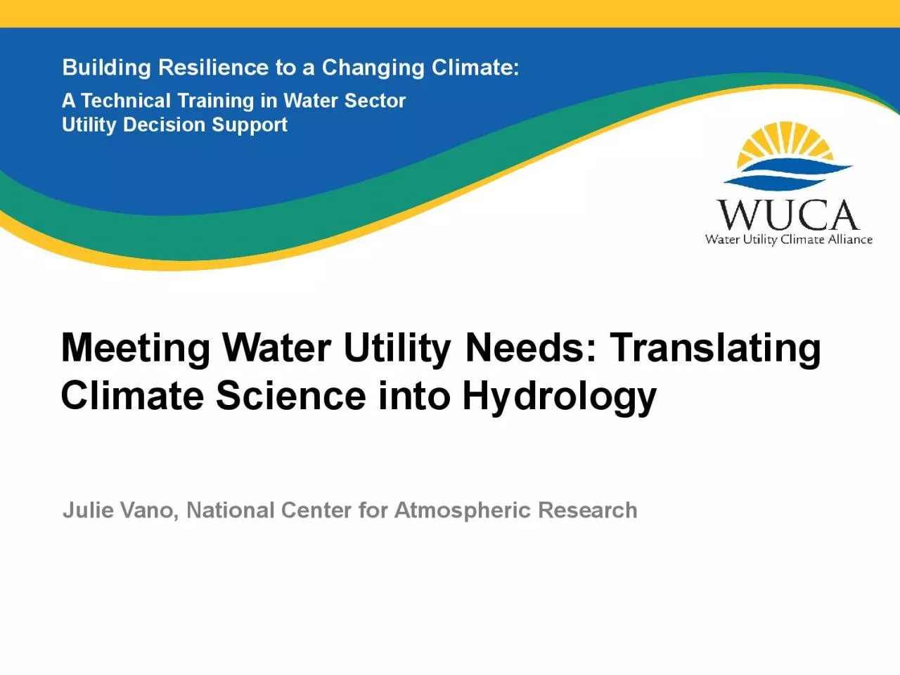 PDF-Building Resilience to a Changing Climate: A Technical Training in Wat