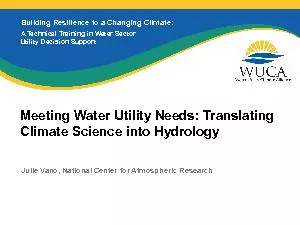 Building Resilience to a Changing Climate: A Technical Training in Wat