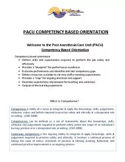 PACU COMPETENCY