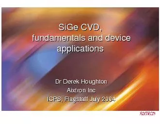 SiGe CVD,fundamentals and device applicationsSiGe CVD,fundamentals and