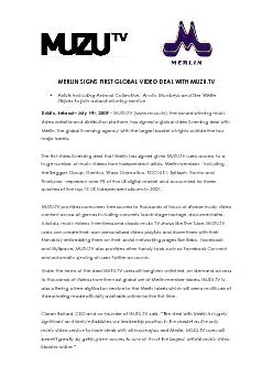 PDF-MERLIN SIGNS FIRST GLOBAL VIDEO DEAL WITH MUZU.TV