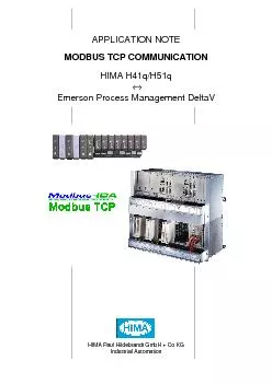 PDF-APPLICATION NOTE MODBUS TCP COMMUNICATIONHIMA H41q/H51q Emerson Proc