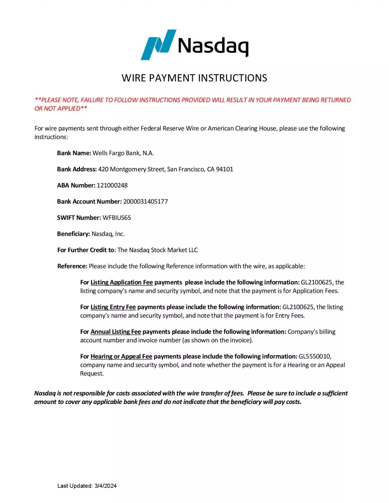 PDF-Wire Payment InstructionsFor wire payments through either Federal Rese