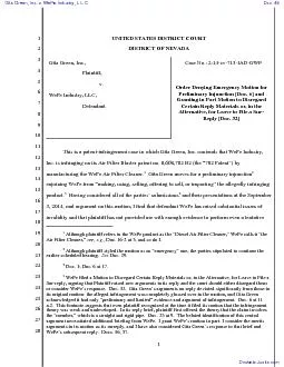 Plaintiff,WePe Industry, LLC,   Case No.: 2:14-cv-715-JAD-GWFFGranting