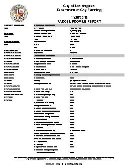 City of Los AngelesDepartment of City Planning 11/30/2018PARCEL PROFIL