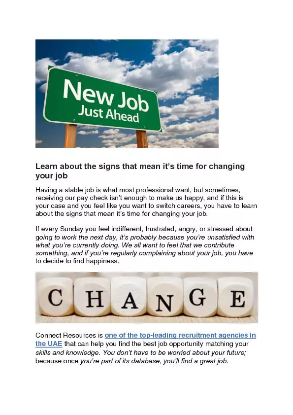 Learn about the signs that mean it’s time for changing your job