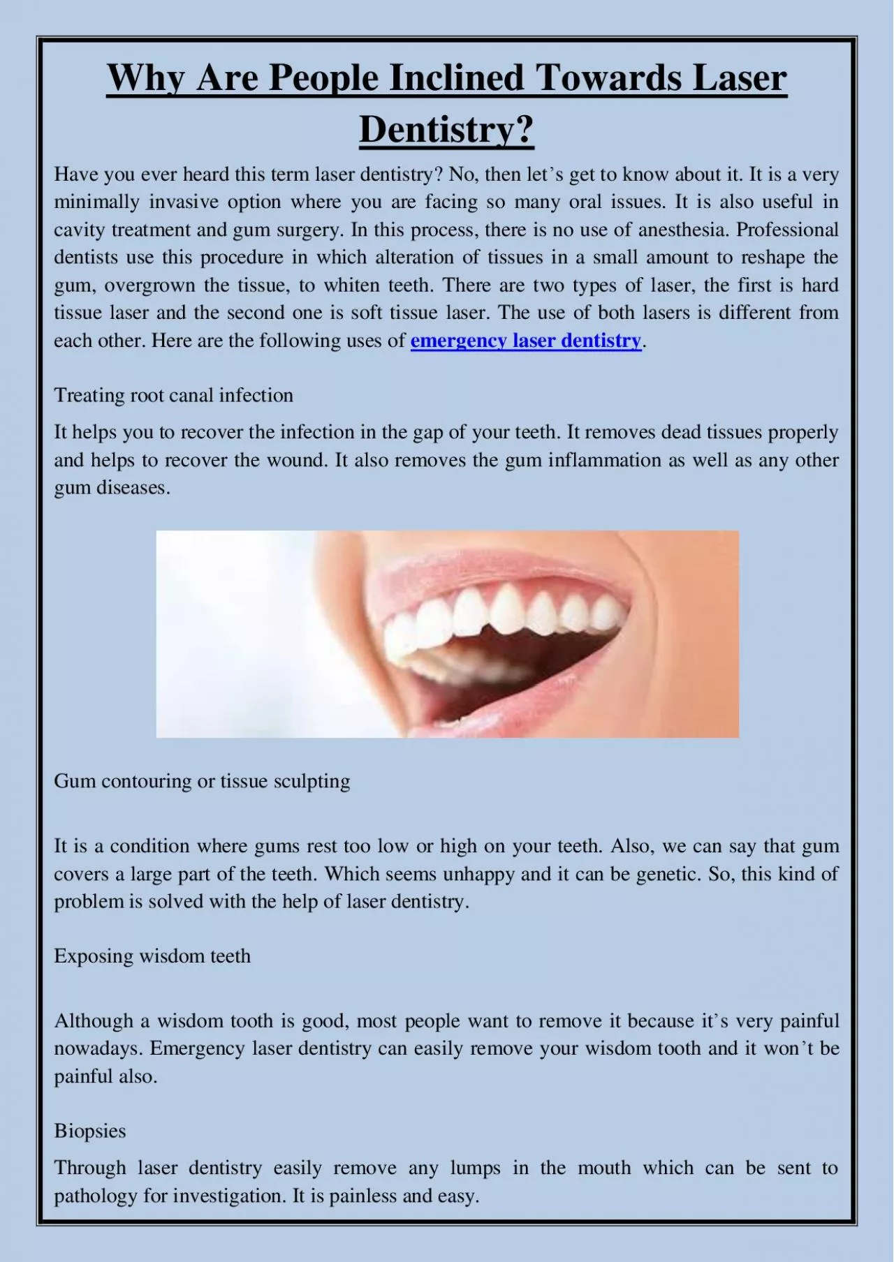 PDF-Why Are People Inclined Towards Laser Dentistry?