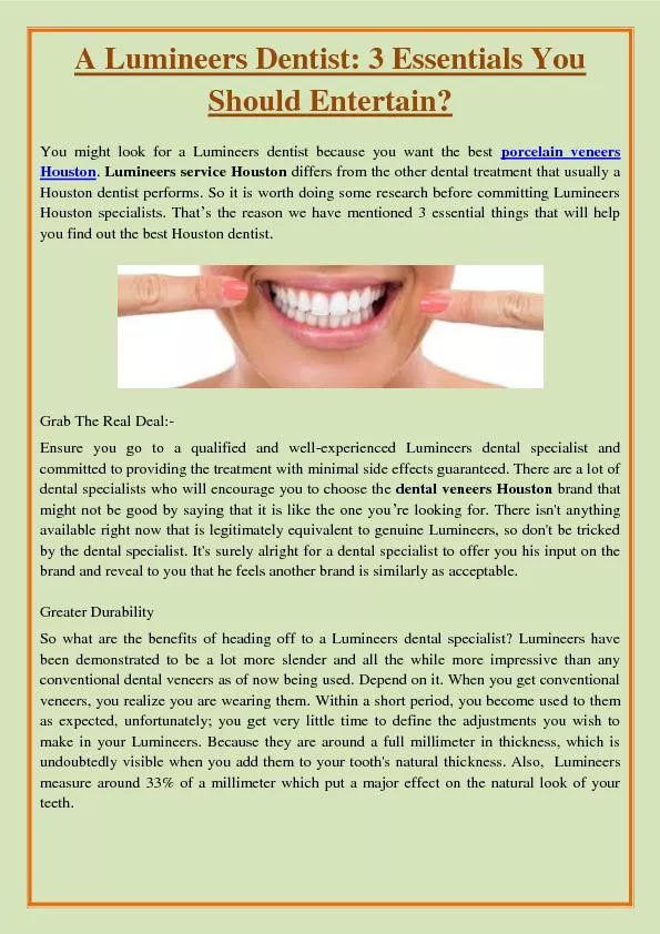 A Lumineers Dentist: 3 Essentials You Should Entertain?