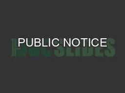 PUBLIC NOTICE