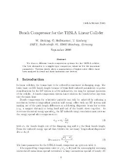 Bunc Compressor for the TESLA Linear Collider W