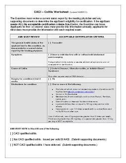 CACI ColitisWorksheet(Updated 04/29/2015)The Examiner must review a cu