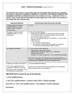CACI thmaWorksheet(Updated/2015The Examiner must review a current stat