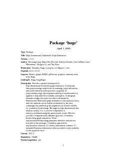 Package`huge'April1,2020TypePackageTitleHigh-DimensionalUndirectedGrap