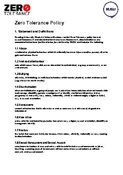 Zero Tolerance Policy1. Statement and Definitions Reading University S