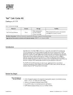 Revised: 26–November–2012Tali Cell Cycle KitCatalog no.Table
