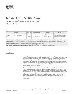 Tali Viability Kit – Dead Cell Green*for use with Tali Assays: Gr