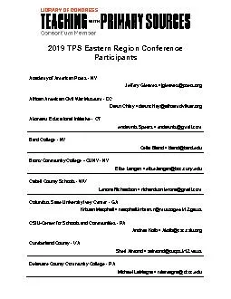 TPS Eastern Region ConferenceParticipants