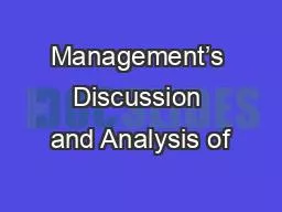 PDF-Management’s Discussion and Analysis of