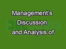 Management’s Discussion and Analysis of