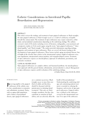 Esthetic Considerations in Interdental Papilla Remedia