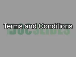 Terms and Conditions