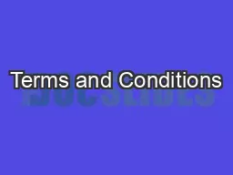 Terms and Conditions